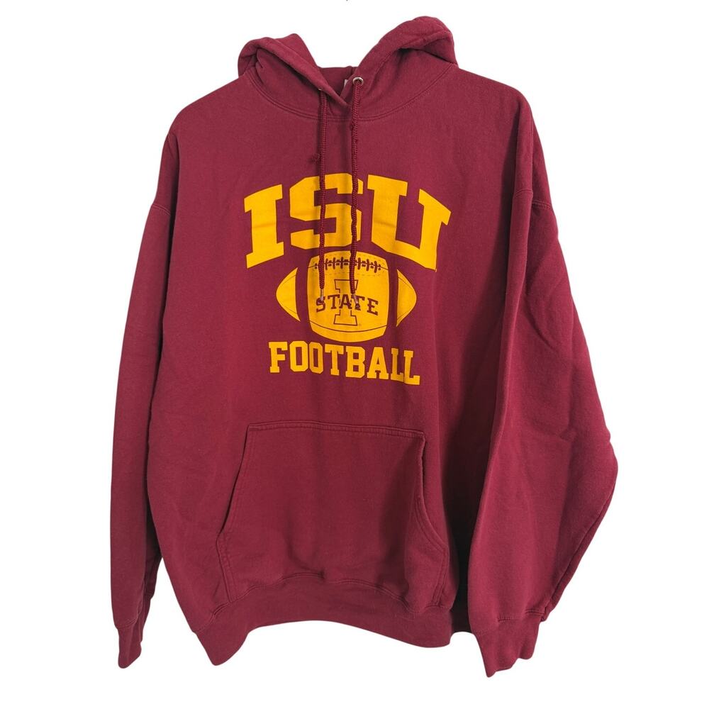 Iowa State Cyclones Red and Gold Football Hoodie Sweatshirt Size XL